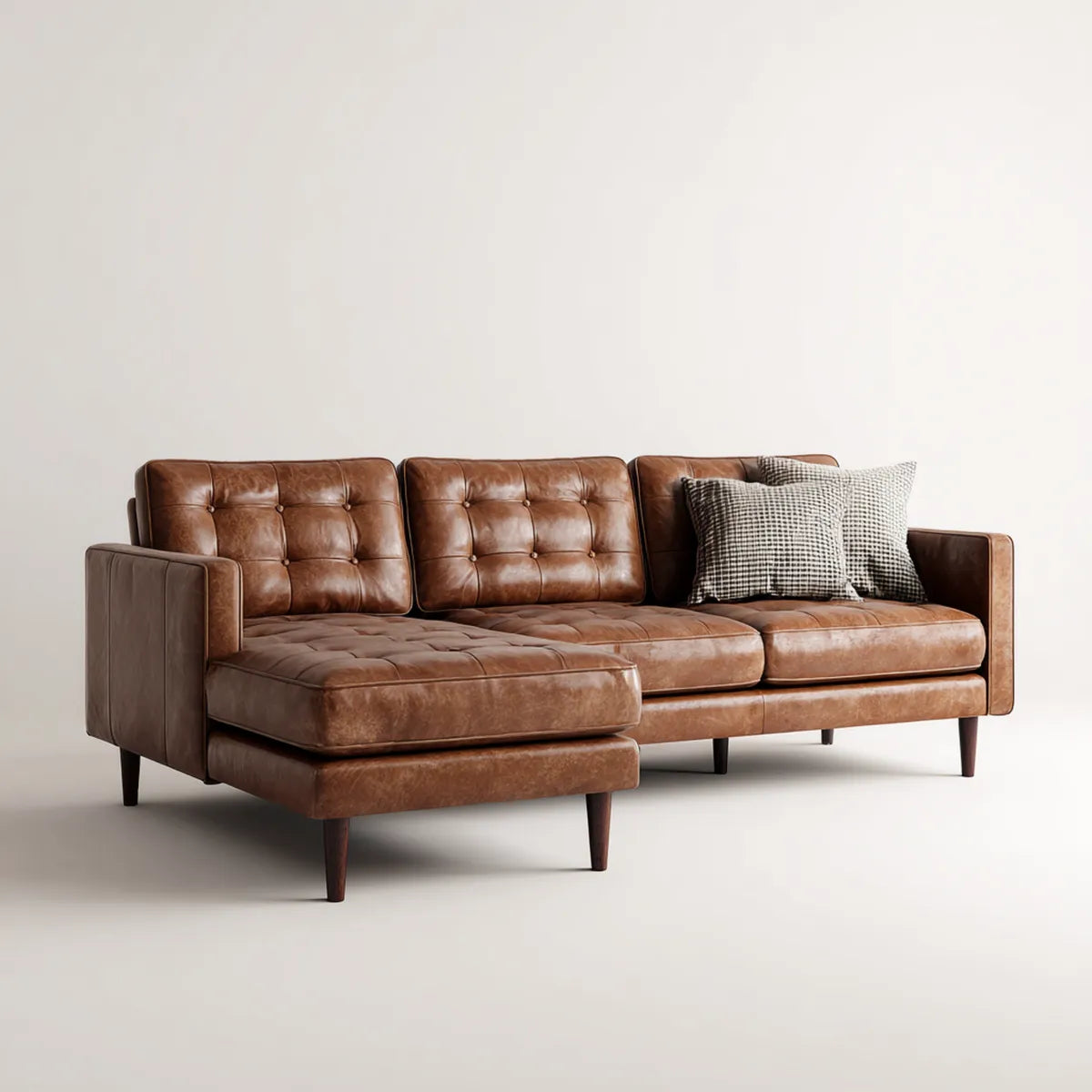 Canapé d'angle gauche 4 places marron 270 x 160 x 85 cm en cuir synthétique PU