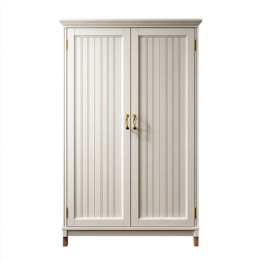 Armoire de chambre 2 portes battantes blanc cassé 110 x 55 x 210 cm MDF rectangulaire