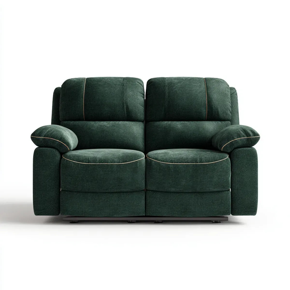 Canapé 2 places vert foncé 170 x 95 x 102 cm en polyester forme droite