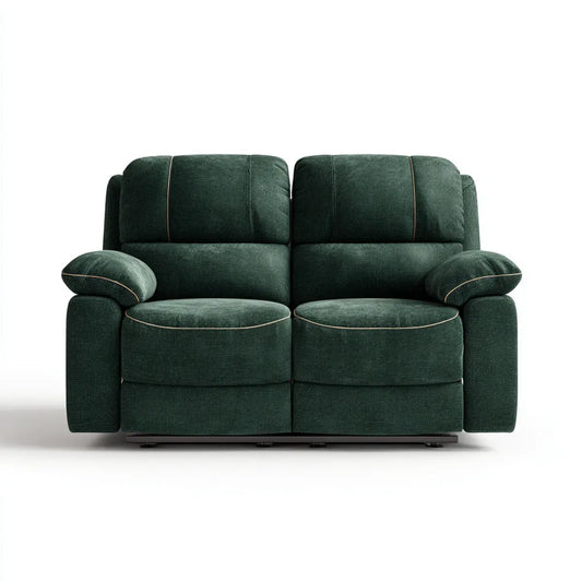 Canapé 2 places vert foncé 170 x 95 x 102 cm en polyester forme droite